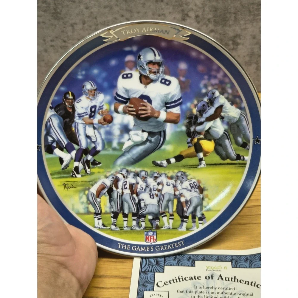 NFL Troy Aikman Dallas Cowboys The Game's Greatest Collector Plate 1997